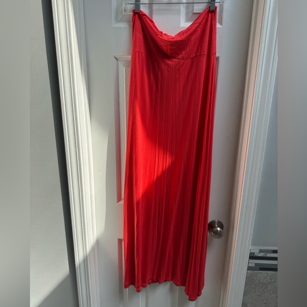 Red Orange A-Line Maxi Skirt - Size Medium